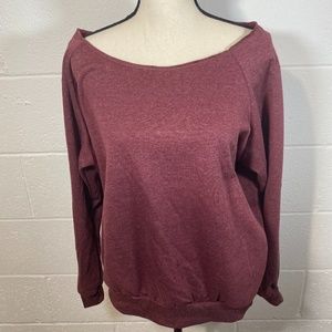 OTL Burgundy Cropped Long Sleeve Sweatshirt